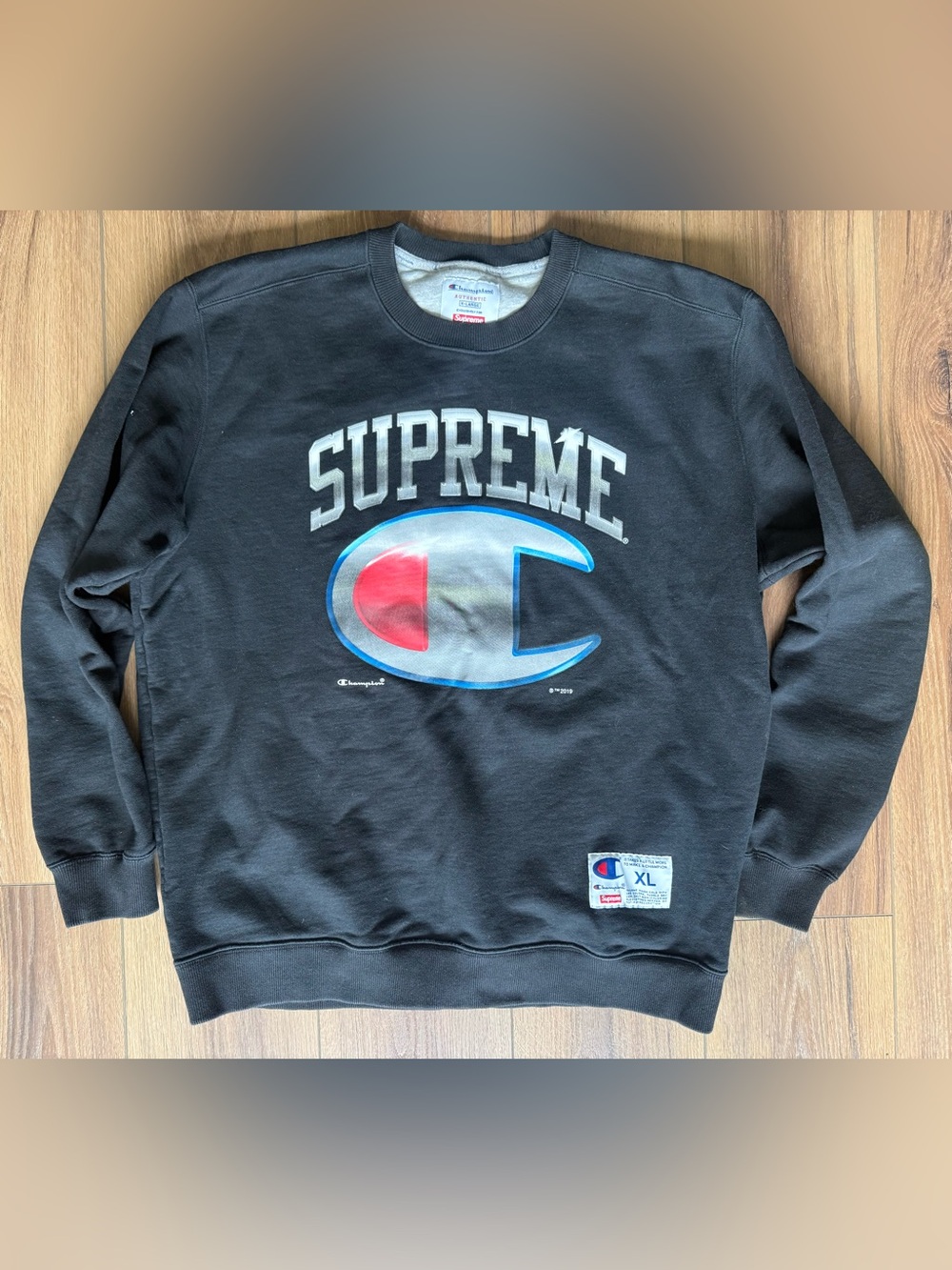 Supreme Champion Chrome Crewneck and Supreme Cloud Tee XL Black